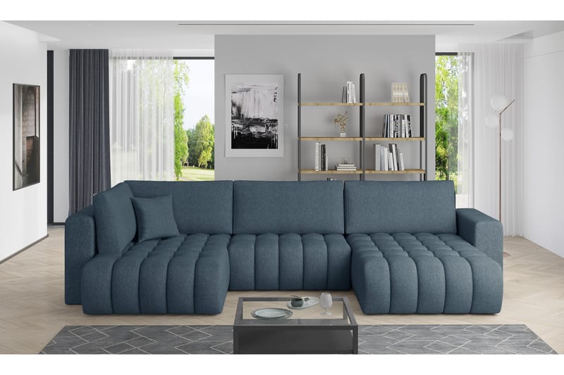 Yorktown U-sovesofa Chaiselong Højre - Blå - Møbler - Sofaer - Sovesofaer