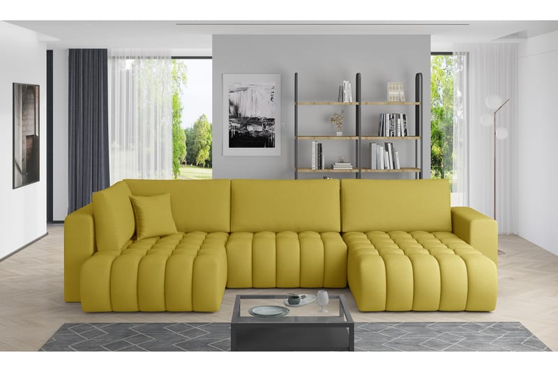 Yorktown U-sovesofa Chaiselong Højre - Gul - Møbler - Sofaer - Sovesofaer