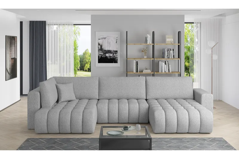 Yorktown U-sovesofa Chaiselong Højre, Lysegrå