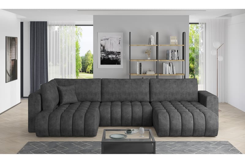 Yorktown U-sovesofa Chaiselong Højre - Mørkegrå - Møbler - Sofaer - Sovesofaer