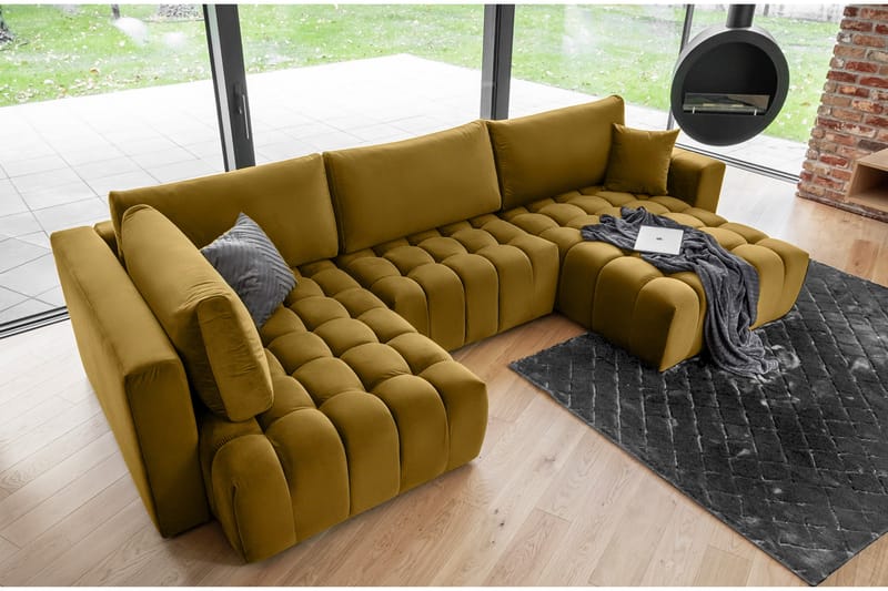 Yorktown U-sovesofa Chaiselong Højre - Sort - Møbler - Sofaer - Sovesofaer