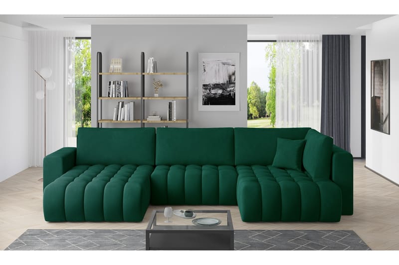 Yorktown U-sovesofa Chaiselong Venstre - Grøn - Sovesofaer - Sovesofa chaiselong