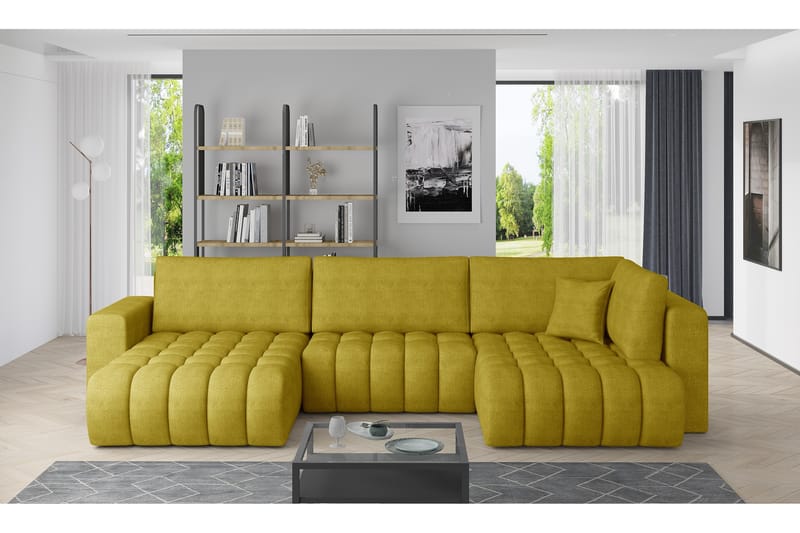 Yorktown U-sovesofa Chaiselong Venstre - Gul - Møbler - Sofaer - Sovesofaer