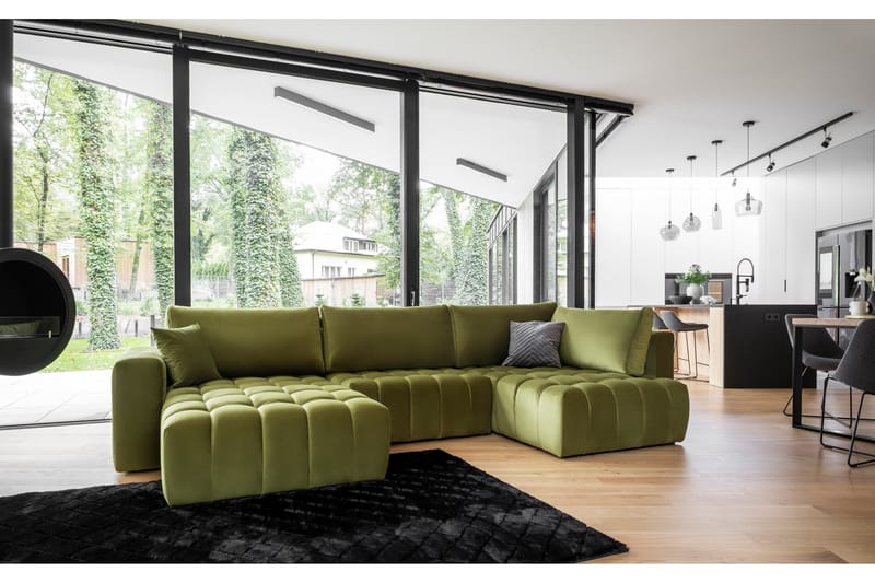 Yorktown U-sovesofa Chaiselong Venstre - Guld - Møbler - Sofaer - Sovesofaer