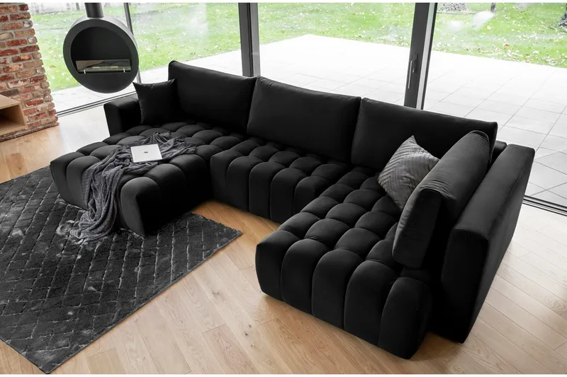 Yorktown U-sovesofa Chaiselong Venstre - Sort - Møbler - Sofaer - Sovesofaer