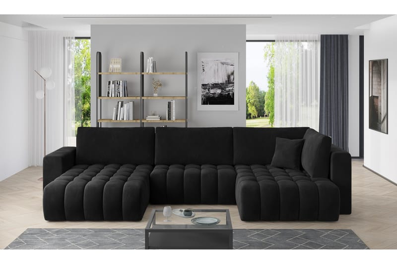 Yorktown U-sovesofa Chaiselong Venstre, Sort