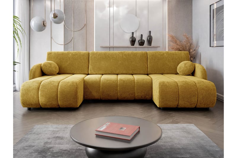 Zarania Sovesofa Dobbelt Divan 3-Personers - Gul - Møbler - Sofaer - Sovesofaer
