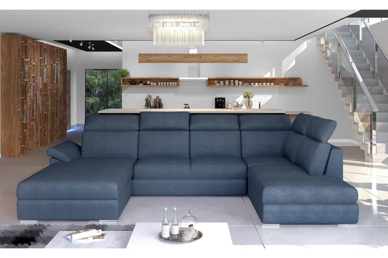 Zoana sovesofa med dobbelt sofa, Blå