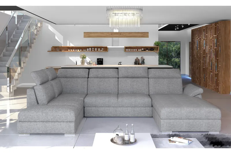 Zoana sovesofa med dobbelt sofa, Grå