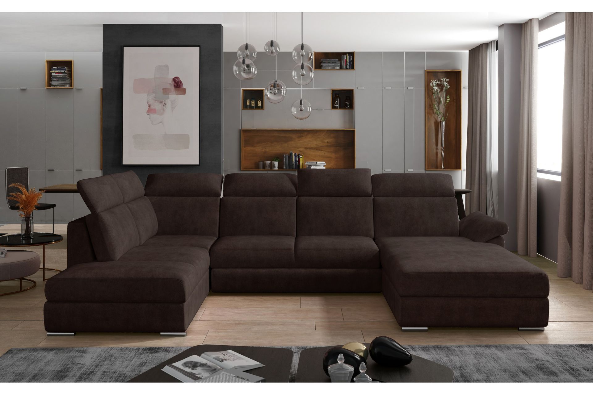 Zoana U-Sovesofa Højre - Brun - Møbler - Sofaer - Sovesofaer