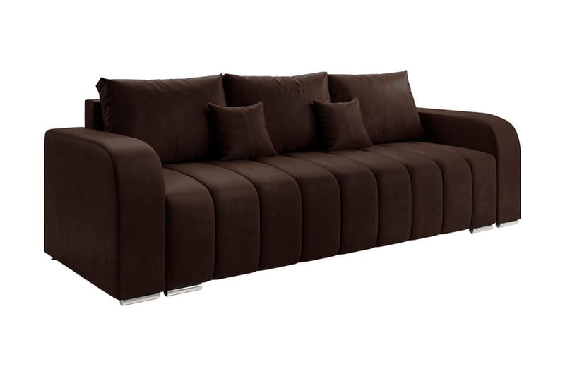 Zulueta 3-personers sofa - Brun - Sovesofaer - 3 personers sovesofa - Velour sofaer