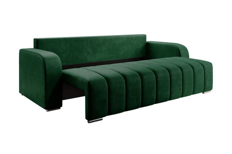 Zulueta 3-personers sofa - Grøn - Sovesofaer - 3 personers sovesofa - Velour sofaer