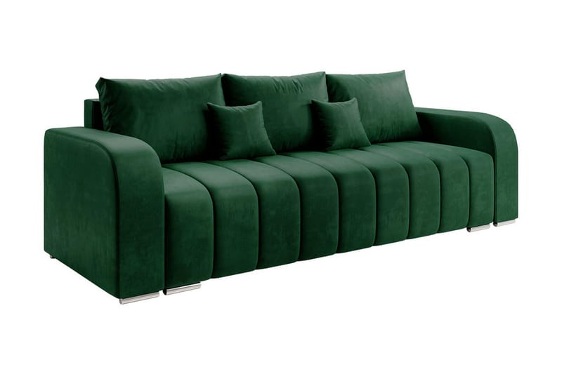 Zulueta 3-personers sofa - Grøn - 3 personers sovesofa - Sovesofaer - Velour sofaer