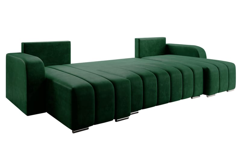 Zulueta 3-personers hjørnesofa - Brun - Sovesofaer - Velour sofaer - U sovesofa - Sovesofa chaiselong