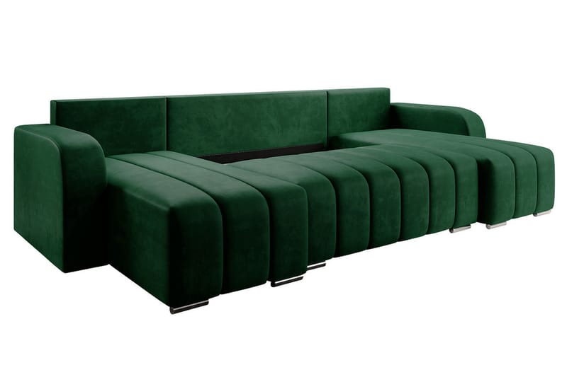 Zulueta 3-personers hjørnesofa - Brun - Sovesofaer - Velour sofaer - U sovesofa - Sovesofa chaiselong