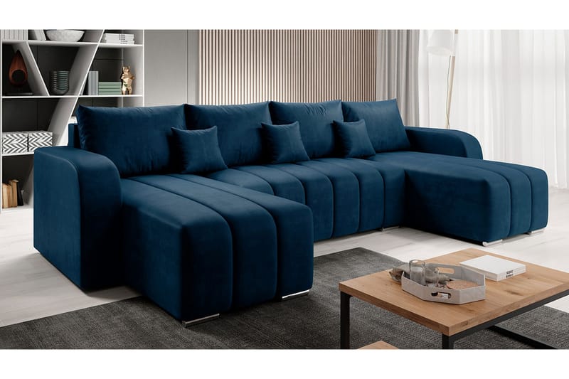 Zulueta 3-personers hjørnesofa - Blå - Møbler - Sofaer - Sovesofaer