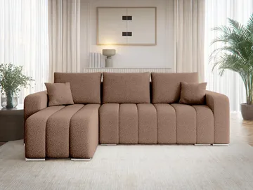 Zulueta 3-personers sovesofa med chaiselong - Lambi 04 (brun) - Møbler - Sofaer - Sovesofaer