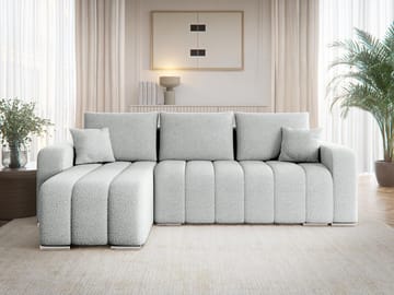 Zulueta 3-personers sovesofa med chaiselong - Lambi 11 (lysegrå) - Møbler - Sofaer - Sovesofaer