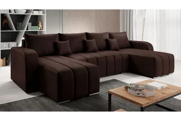 Zulueta 3-personers hjørnesofa - Brun - Møbler - Sofaer - Sovesofaer