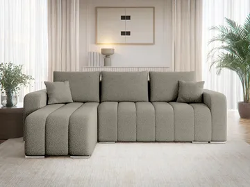 Zulueta 3-personers sovesofa med chaiselong - Lambi 03 (grå) - Møbler - Sofaer - Sovesofaer