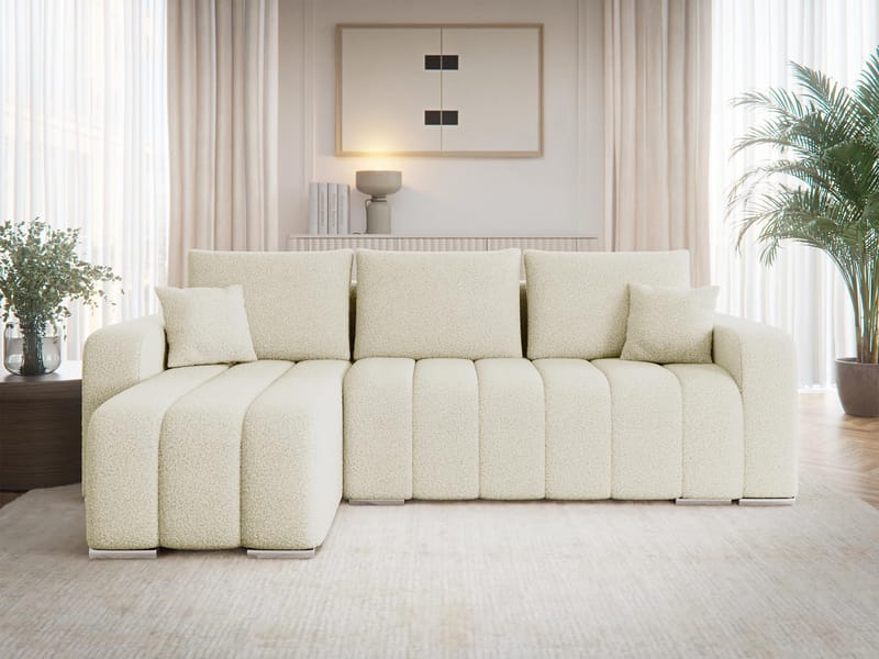 Zulueta 3-personers sovesofa med chaiselong - Lambi 08 (beige) - Møbler - Sofaer - Sovesofaer