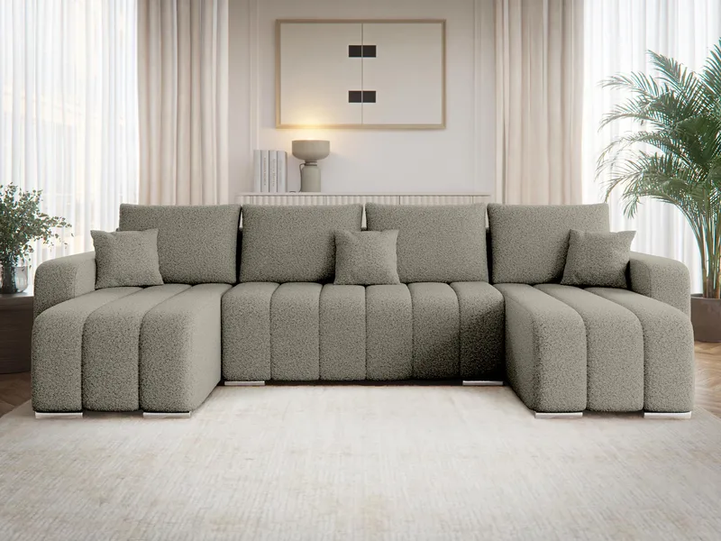 Zulueta 4-personers sovesofa med dobbelt chaiselong - grå - Møbler - Sofaer - Sovesofaer