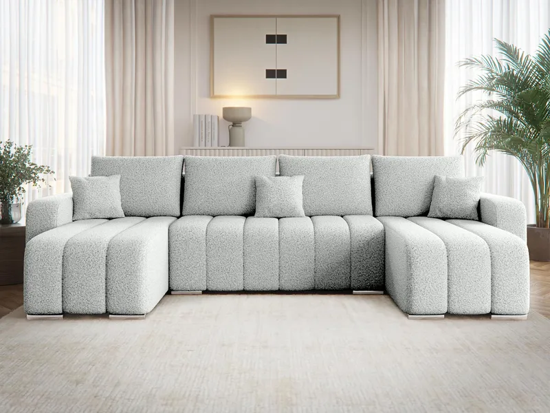 Zulueta 4-personers sovesofa med dobbelt chaiselong - grå - Møbler - Sofaer - Sovesofaer