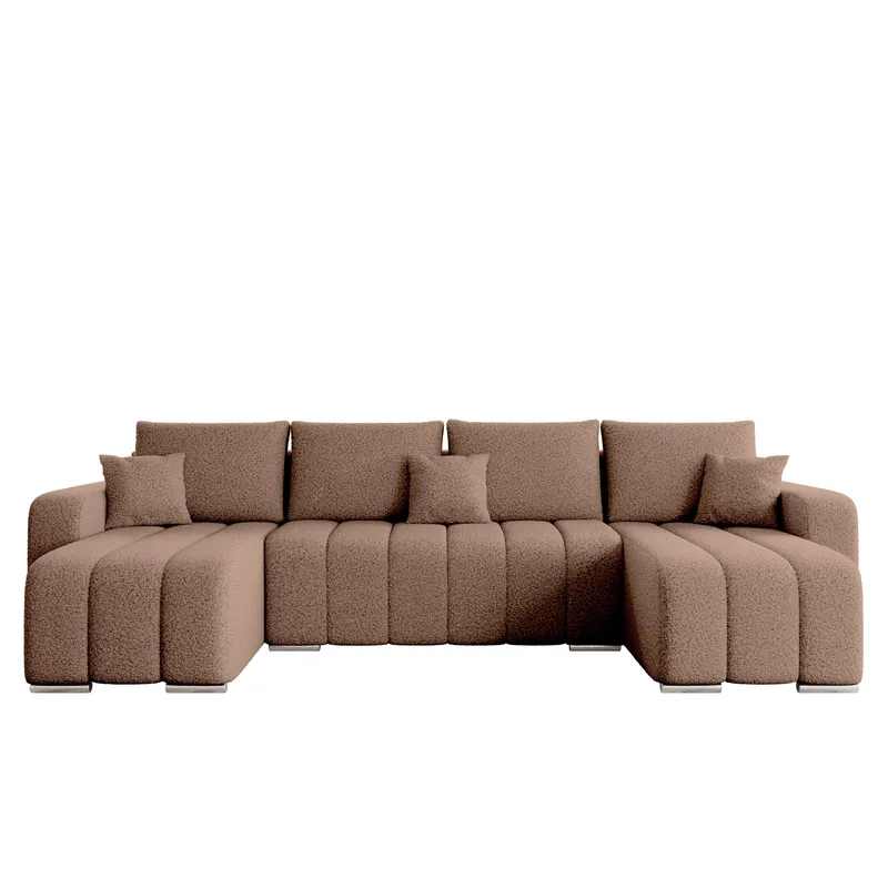 Zulueta 4-personers sovesofa med dobbelt chaiselong, brun