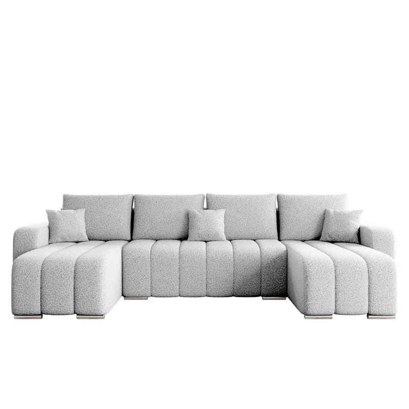 Zulueta 4-personers sovesofa med dobbelt chaiselong - grå - Møbler - Sofaer - Sovesofaer