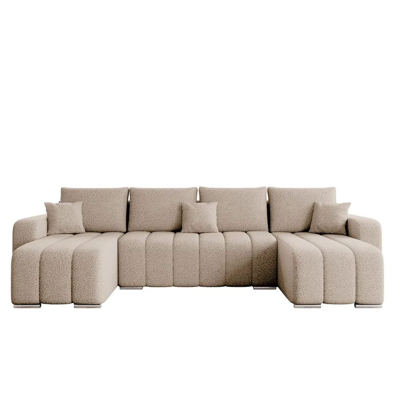 Zulueta 4-personers sovesofa med dobbelt chaiselong - beige - Møbler - Sofaer - Sovesofaer
