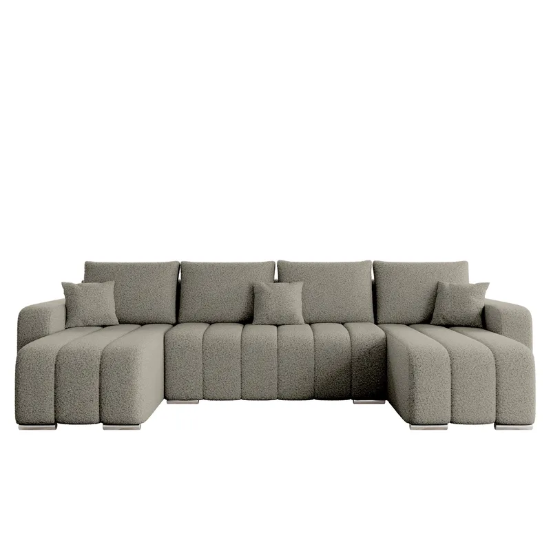 Zulueta 4-personers sovesofa med dobbelt chaiselong - grå - Møbler - Sofaer - Sovesofaer