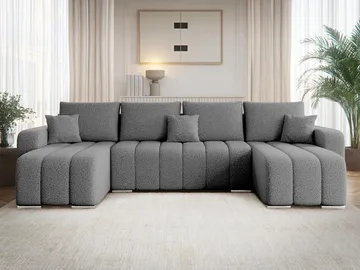 Zulueta 4-personers sovesofa med dobbelt chaiselong - grå - Møbler - Sofaer - Sovesofaer