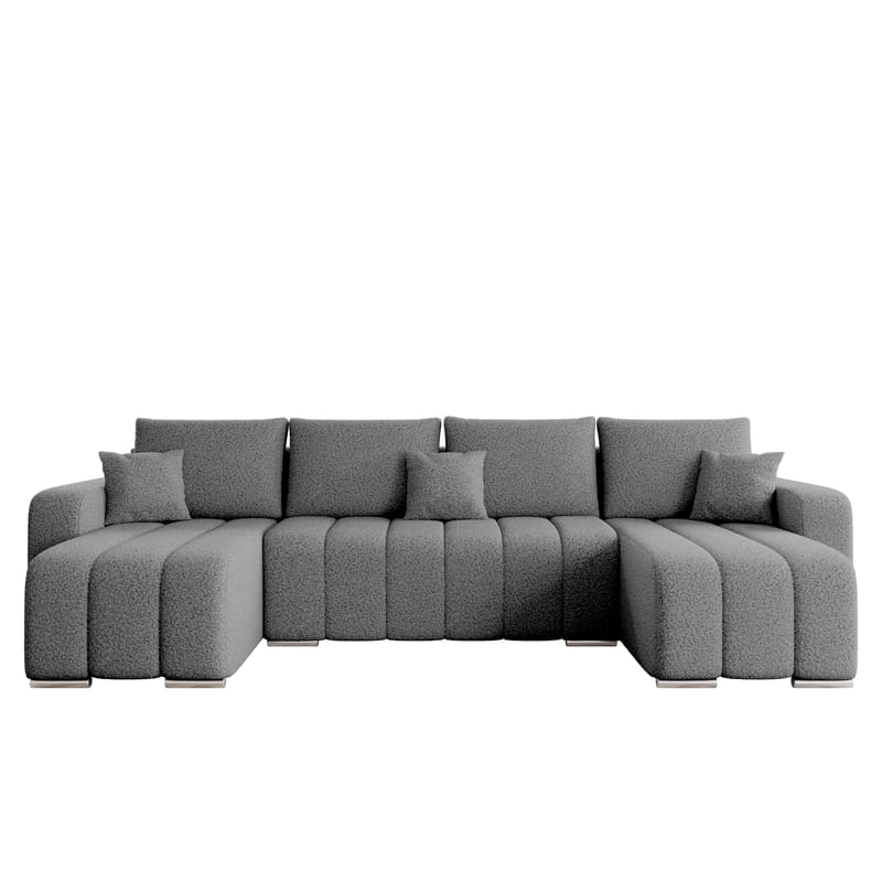 Zulueta 4-personers sovesofa med dobbelt chaiselong - grå - Møbler - Sofaer - Sovesofaer