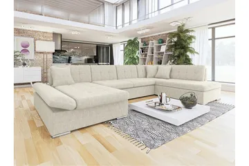 Zumar 4-sits Hörnbäddsoffa Beige/Light beige - Møbler - Sofaer - Sovesofaer