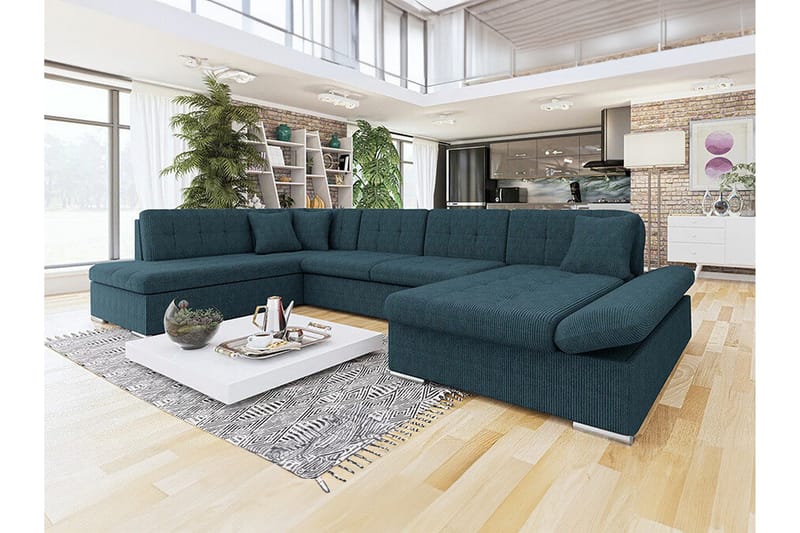Zumar 4-sits Hörnbäddsoffa NO_BRAND Dark blue - Møbler - Sofaer - Sovesofaer