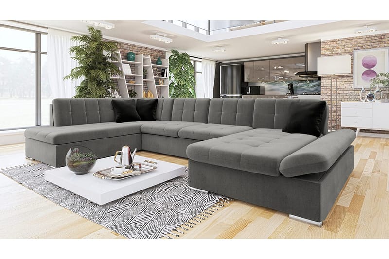 Zumar 4-personers Hjørnesovesofa - Grå - Møbler - Sofaer - Sovesofaer