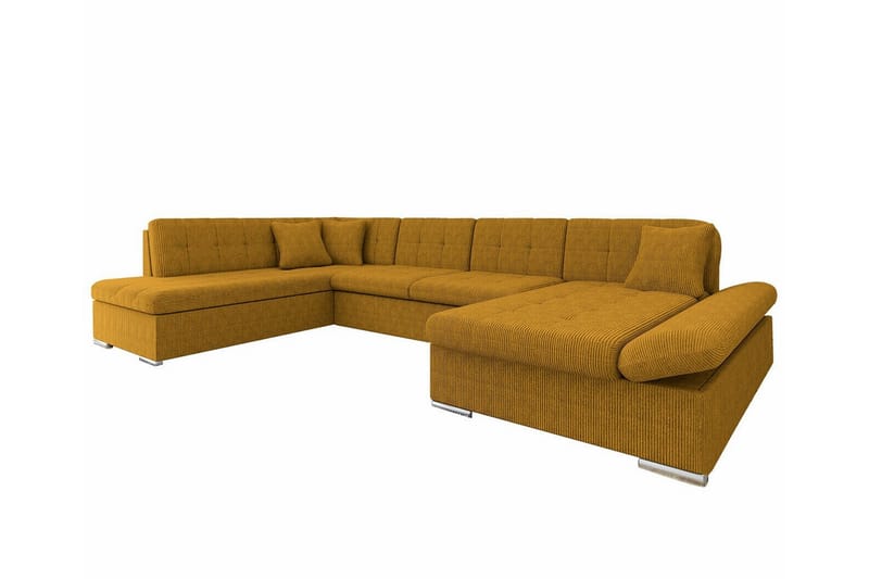 Zumar 4-personers Hjørnesovesofa - Mørkegul - Møbler - Sofaer - Sovesofaer