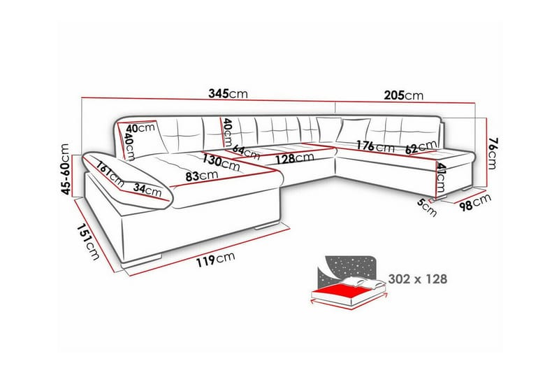 Zumar 4-personers Hjørnesovesofa - Beige - Sovesofaer - Hjørnesovesofa