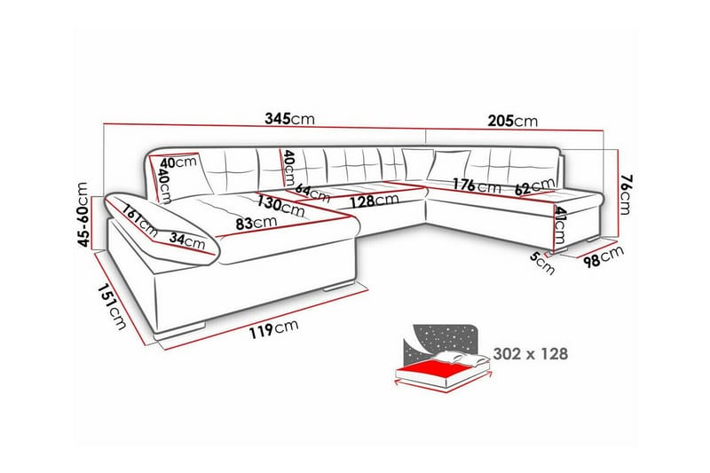 Zumar 4-personers Hjørnesovesofa - Beige/Lys beige - Møbler - Sofaer - Sovesofaer