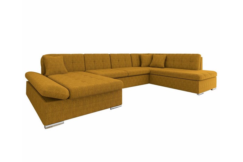 Zumar 4-personers Hjørnesovesofa - Mørkegul - Møbler - Sofaer - Sovesofaer
