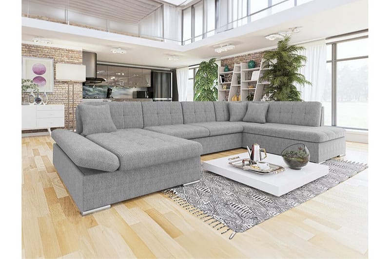 Zumar 4-personers Hjørnesovesofa - Lysegrå - Møbler - Sofaer - Sovesofaer