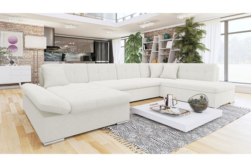 Zumar 5-personers Hjørnesovesofa - Hvid - Møbler - Sofaer - Sovesofaer