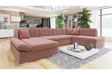 Zumar Hjørnesovesofa Chaiselong Højre - Lyserød - Møbler - Sofaer - Sovesofaer