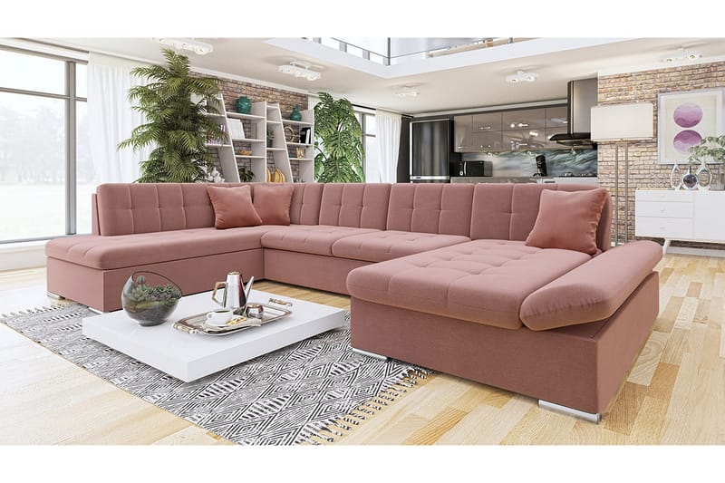 Zumar Hjørnesovesofa Chaiselong Venstre - Lyserød - Møbler - Sofaer - Sovesofaer
