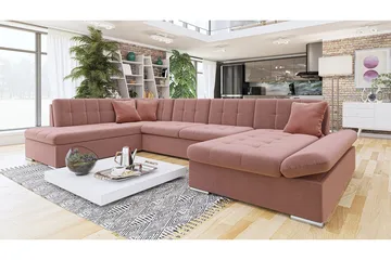 Zumar Hjørnesovesofa Chaiselong Venstre - Lyserød - Møbler - Sofaer - Sovesofaer