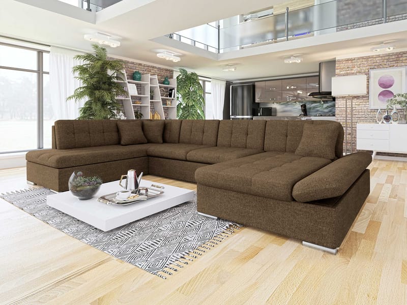 Zumar Sovesofa med chaiselong og chaiselong 5-personers - Brun - Møbler - Sofaer - Sovesofaer