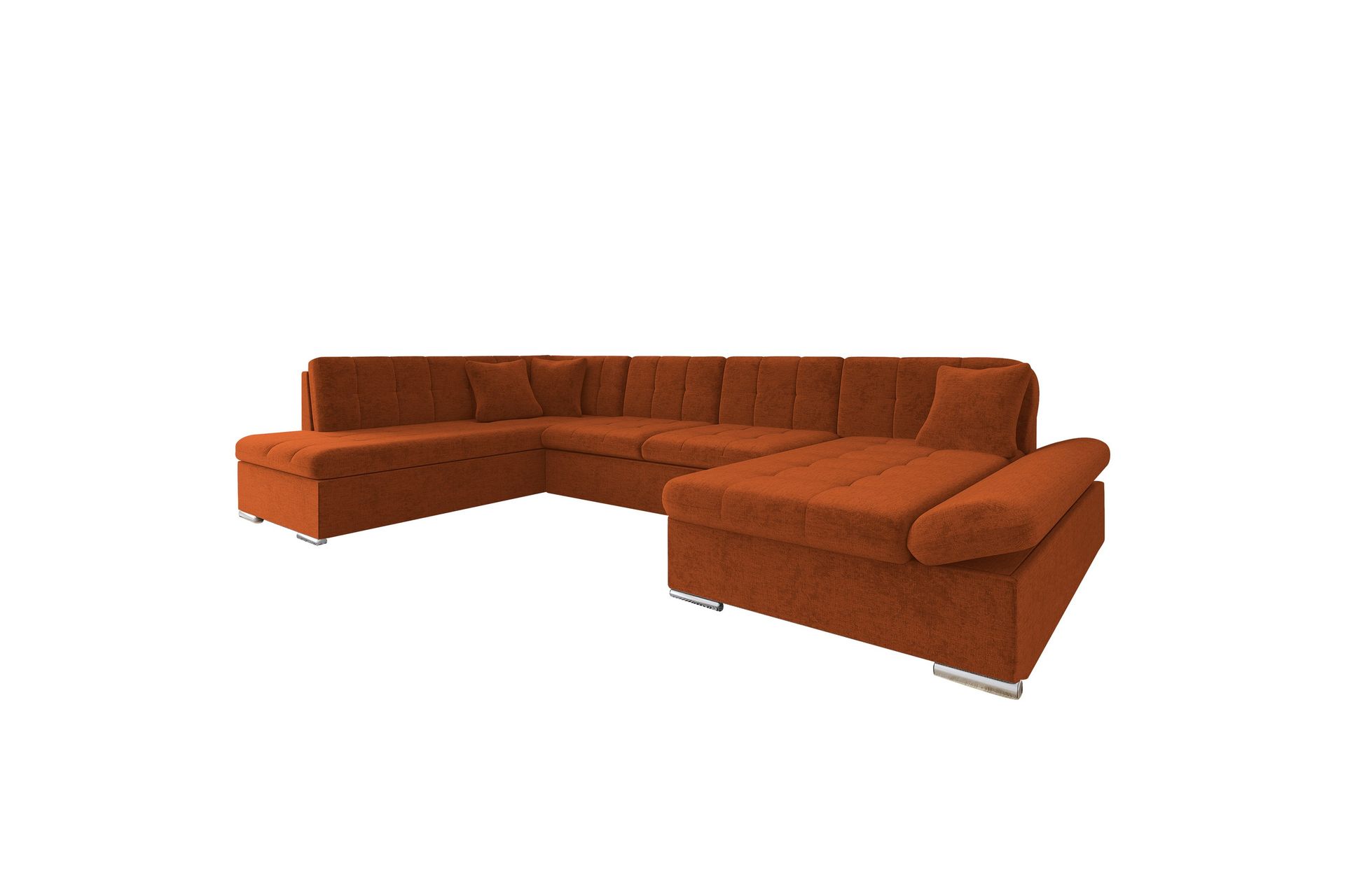 Zumar Sovesofa med Chaiselong og Dobbelt Chaiselong 4-personers i Chenille - Orange - Møbler - Sofaer - Sovesofaer