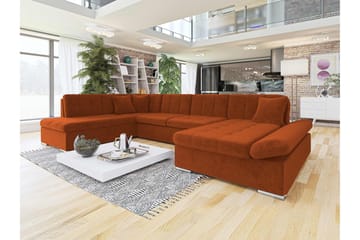 Zumar Sovesofa med Chaiselong og Dobbelt Chaiselong 4-personers i Chenille - Orange - Møbler - Sofaer - Sovesofaer
