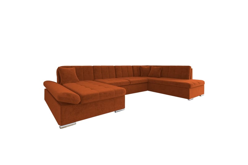 Zumar Sovesofa med Chaiselong og Dobbelt Chaiselong 4-personers i Chenille - Orange - Møbler - Sofaer - Sovesofaer