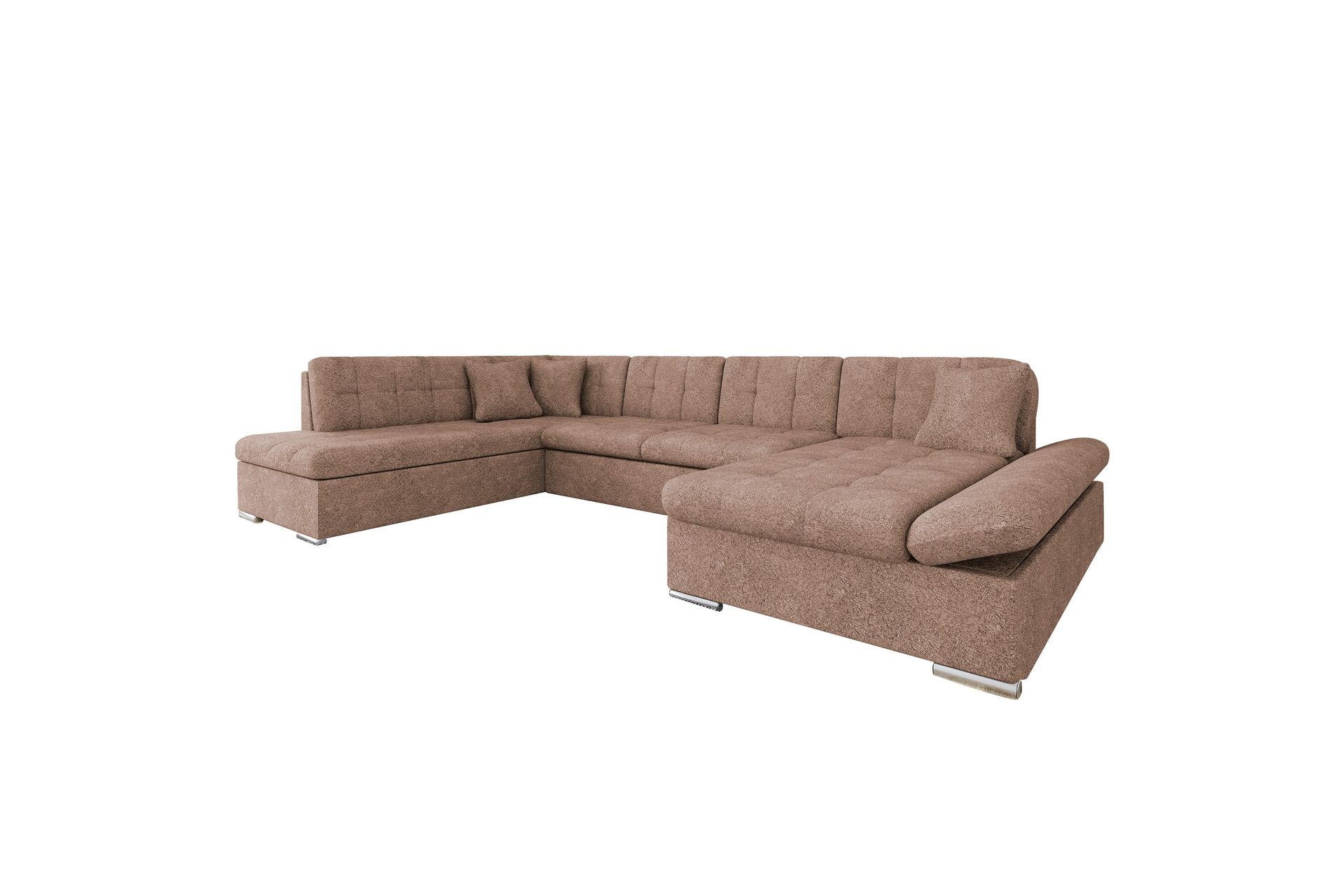 Zumar Sovesofa med Chaiselong og Dobbelt Chaiselong 4-personers i Bouclé - Rosa - Møbler - Sofaer - Sovesofaer